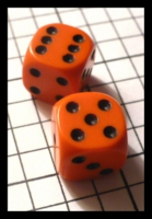 Dice : Dice - 6D - Orange Opaque with Black Pips Undersized - Ebay July 2010